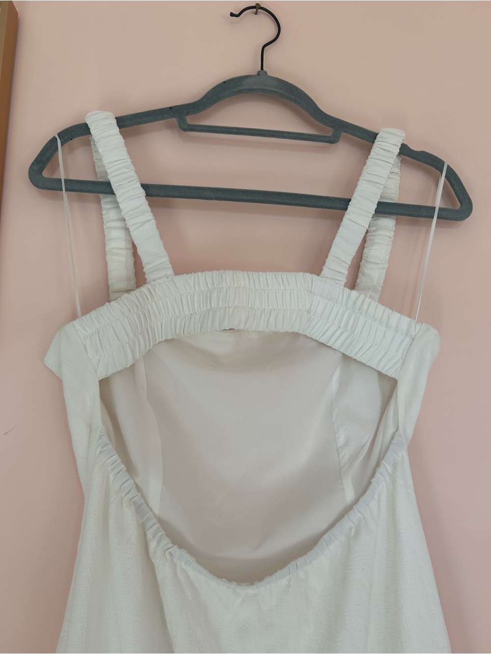 Sadie & Sage White Textured Sundress with Ruched Straps - Picture 5 of 6